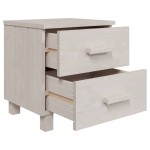 vidaXL Noptiere HAMAR, 2 buc, alb, 40x35x44,5 cm, lemn masiv de pin