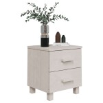 vidaXL Noptiere HAMAR, 2 buc, alb, 40x35x44,5 cm, lemn masiv de pin