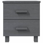 vidaXL Noptiere HAMAR, 2 buc, gri închis, 40x35x44,5 cm, lemn masiv