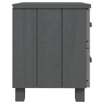 vidaXL Noptiere HAMAR, 2 buc, gri închis, 40x35x44,5 cm, lemn masiv