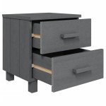 vidaXL Noptiere HAMAR, 2 buc, gri închis, 40x35x44,5 cm, lemn masiv