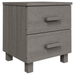 vidaXL Noptiere HAMAR, 2 buc, gri deschis, 40x35x44,5 cm, lemn masiv