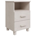 vidaXL Noptiere HAMAR, 2 buc, alb, 40x35x62 cm, lemn masiv de pin