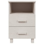 vidaXL Noptiere HAMAR, 2 buc, alb, 40x35x62 cm, lemn masiv de pin