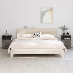 vidaXL Noptiere HAMAR, 2 buc, gri deschis, 40x35x62 cm, lemn masiv