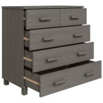 vidaXL Servantă „HAMAR”, gri deschis, 79x40x80 cm, lemn masiv pin vidaXL Servantă „HAMAR”, gri deschis, 79x40x80 cm, lemn masiv pin