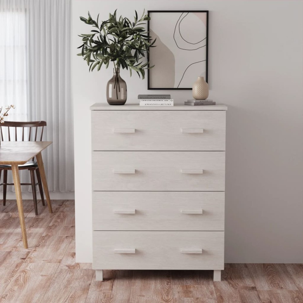 vidaXL Servantă „HAMAR”, alb, 79x40x103,5 cm, lemn masiv de pin