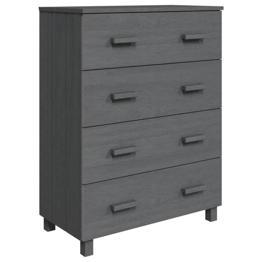 vidaXL Servantă „HAMAR”, gri închis, 79x40x103,5 cm, lemn masiv pin