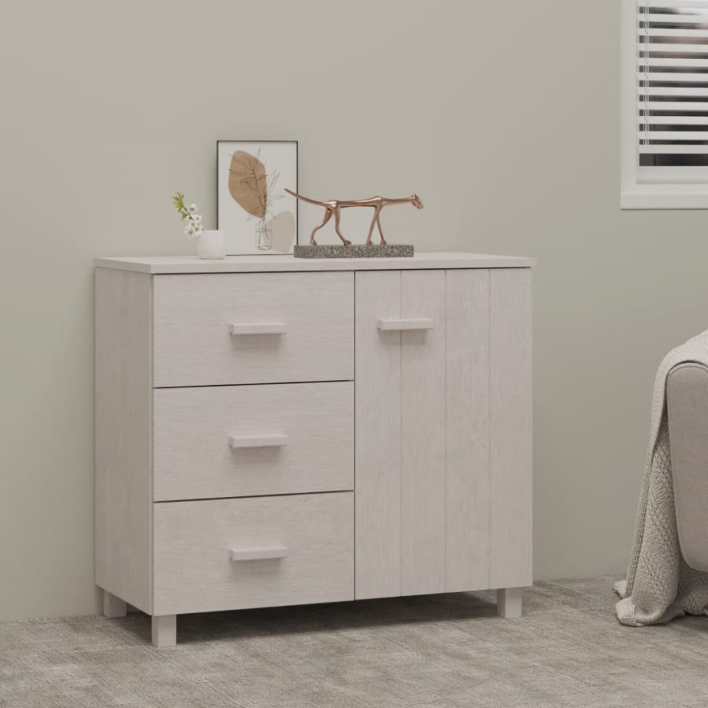 vidaXL Servantă „HAMAR”, alb, 90x40x80 cm, lemn masiv de pin