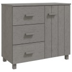 vidaXL Servantă „HAMAR”, gri deschis, 90x40x80 cm, lemn masiv de pin