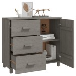 vidaXL Servantă „HAMAR”, gri deschis, 90x40x80 cm, lemn masiv de pin