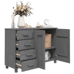 vidaXL Servantă „HAMAR”, gri închis, 113x40x80 cm, lemn masiv pin vidaXL Servantă „HAMAR”, gri închis, 113x40x80 cm, lemn masiv pin