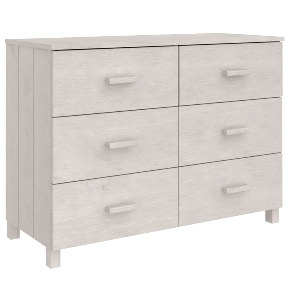 vidaXL Servantă „HAMAR”, alb, 113x40x80 cm, lemn masiv de pin