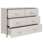 vidaXL Servantă „HAMAR”, alb, 113x40x80 cm, lemn masiv de pin vidaXL Servantă „HAMAR”, alb, 113x40x80 cm, lemn masiv de pin