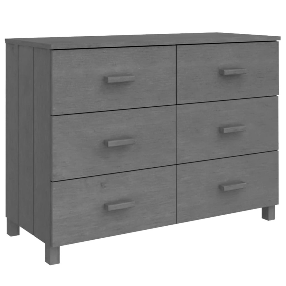 vidaXL Servantă „HAMAR”, gri închis, 113x40x80 cm, lemn masiv pin