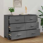 vidaXL Servantă „HAMAR”, gri închis, 113x40x80 cm, lemn masiv pin vidaXL Servantă „HAMAR”, gri închis, 113x40x80 cm, lemn masiv pin