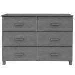 vidaXL Servantă „HAMAR”, gri închis, 113x40x80 cm, lemn masiv pin vidaXL Servantă „HAMAR”, gri închis, 113x40x80 cm, lemn masiv pin