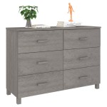 vidaXL Servantă „HAMAR”, gri deschis, 113x40x80 cm, lemn masiv pin vidaXL Servantă „HAMAR”, gri deschis, 113x40x80 cm, lemn masiv pin