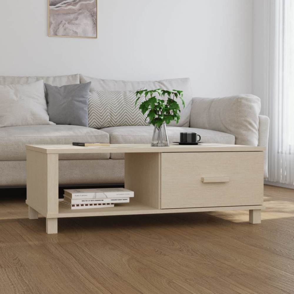 vidaXL Masă cafea „HAMAR”, maro miere, 100x55x35 cm, lemn masiv de pin