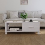 vidaXL Masă de cafea „HAMAR”, alb, 100x55x35 cm, lemn masiv de pin vidaXL Masă de cafea „HAMAR”, alb, 100x55x35 cm, lemn masiv de pin