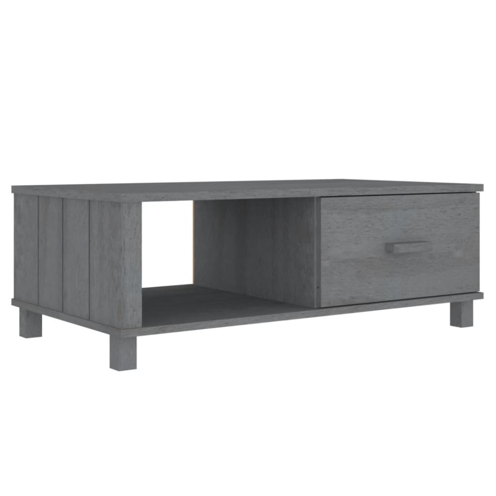 vidaXL Masă de cafea „HAMAR”, gri închis, 100x55x35 cm, lemn masiv pin