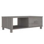 vidaXL Masă cafea „HAMAR”, gri deschis, 100x55x35 cm, lemn masiv pin