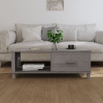 vidaXL Masă cafea „HAMAR”, gri deschis, 100x55x35 cm, lemn masiv pin