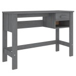 vidaXL Birou „HAMAR”, gri închis, 110x40x75 cm, lemn masiv de pin