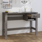 vidaXL Birou „HAMAR”, gri deschis, 110x40x75 cm, lemn masiv de pin