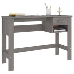 vidaXL Birou „HAMAR”, gri deschis, 110x40x75 cm, lemn masiv de pin