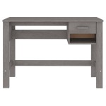 vidaXL Birou „HAMAR”, gri deschis, 110x40x75 cm, lemn masiv de pin