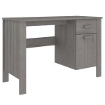 vidaXL Birou „HAMAR”, gri deschis, 113x50x75 cm, lemn masiv de pin