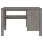 vidaXL Birou „HAMAR”, gri deschis, 113x50x75 cm, lemn masiv de pin
