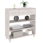 vidaXL Masă de cafea „HAMAR”, alb, 90x35x90 cm, lemn masiv de pin vidaXL Masă de cafea „HAMAR”, alb, 90x35x90 cm, lemn masiv de pin