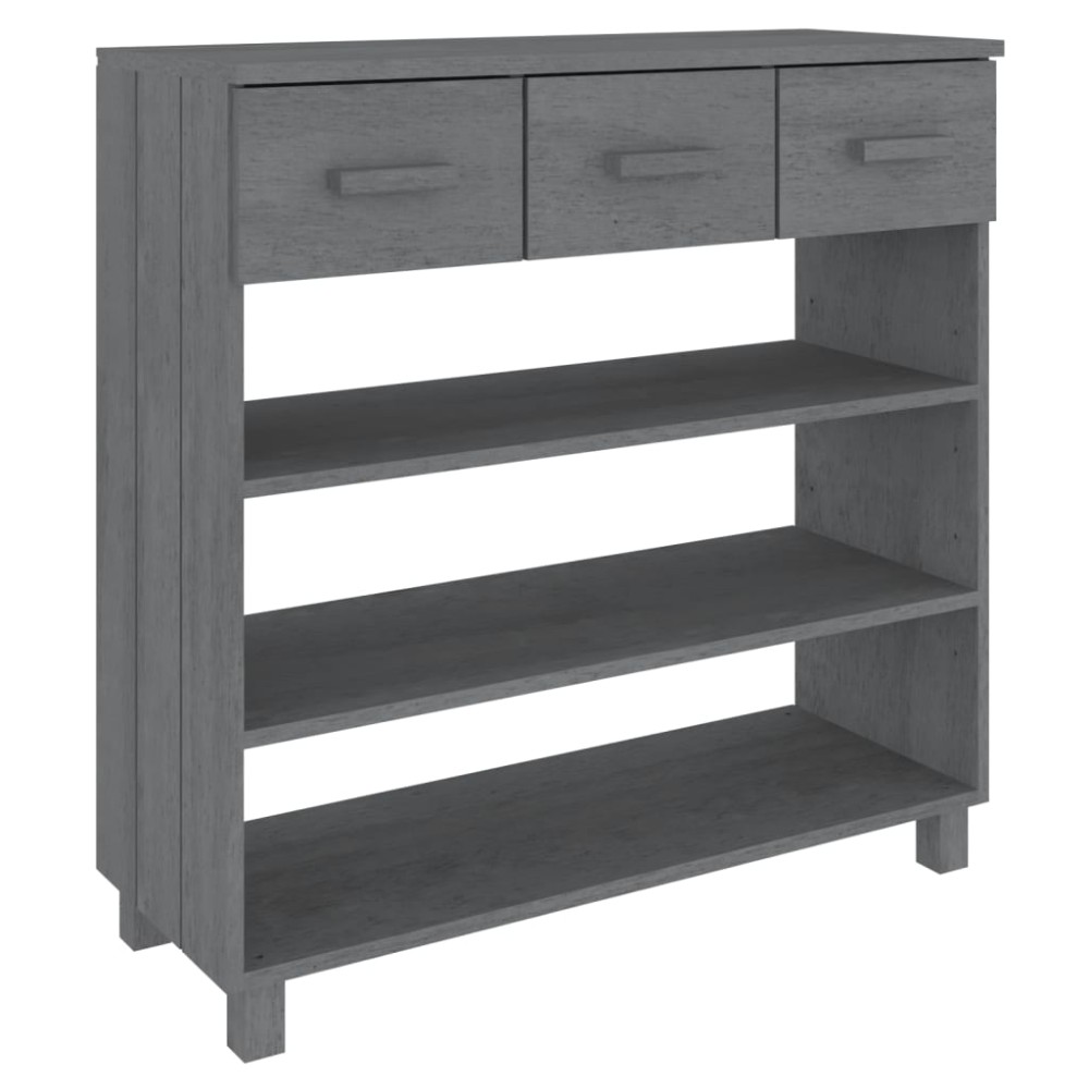 vidaXL Masă consolă „HAMAR”, gri închis, 90x35x90 cm, lemn masiv pin