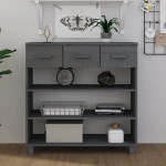 vidaXL Masă consolă „HAMAR”, gri închis, 90x35x90 cm, lemn masiv pin vidaXL Masă consolă „HAMAR”, gri închis, 90x35x90 cm, lemn masiv pin