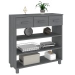 vidaXL Masă consolă „HAMAR”, gri închis, 90x35x90 cm, lemn masiv pin vidaXL Masă consolă „HAMAR”, gri închis, 90x35x90 cm, lemn masiv pin