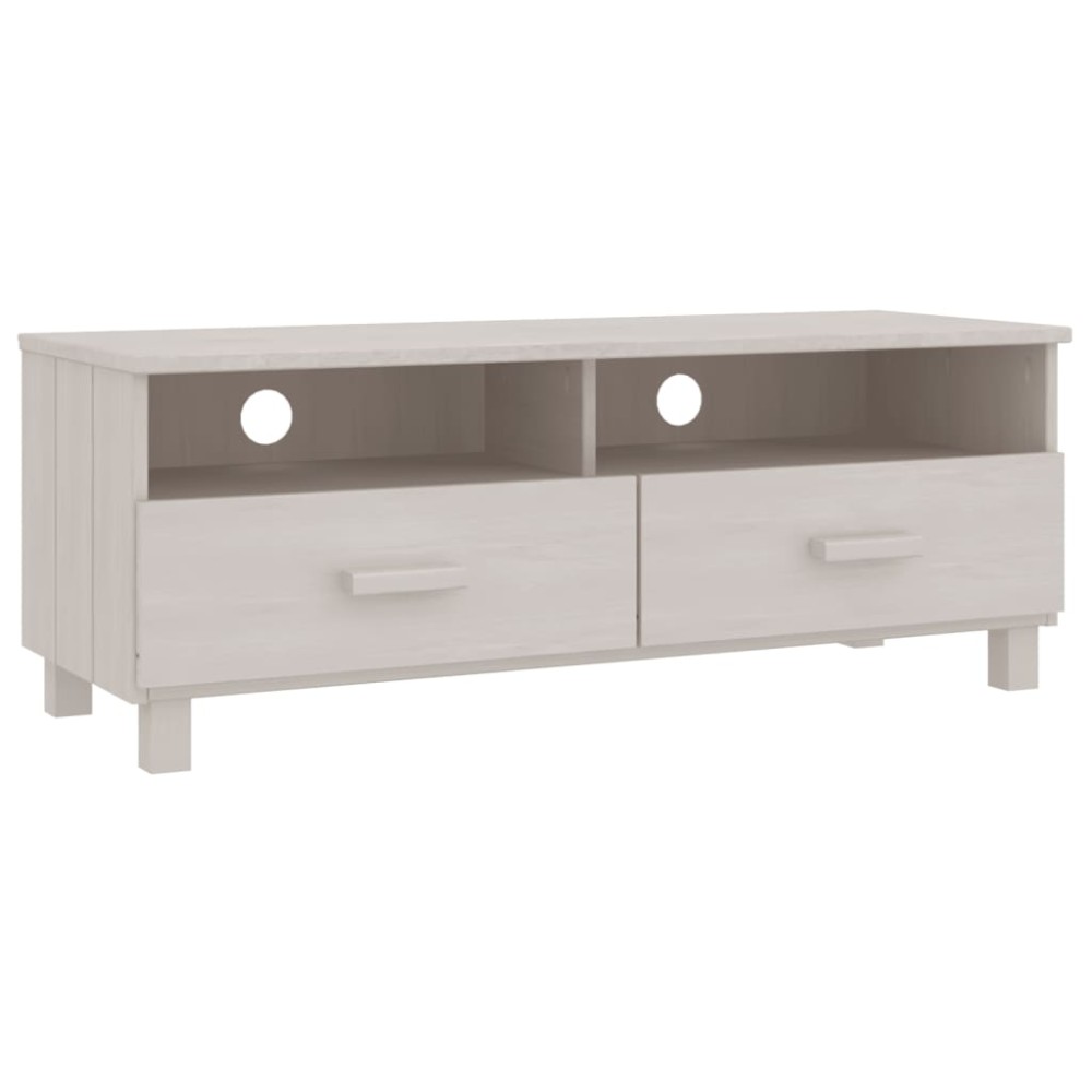 vidaXL Dulap TV „HAMAR”, alb, 106x40x40 cm, lemn masiv de pin