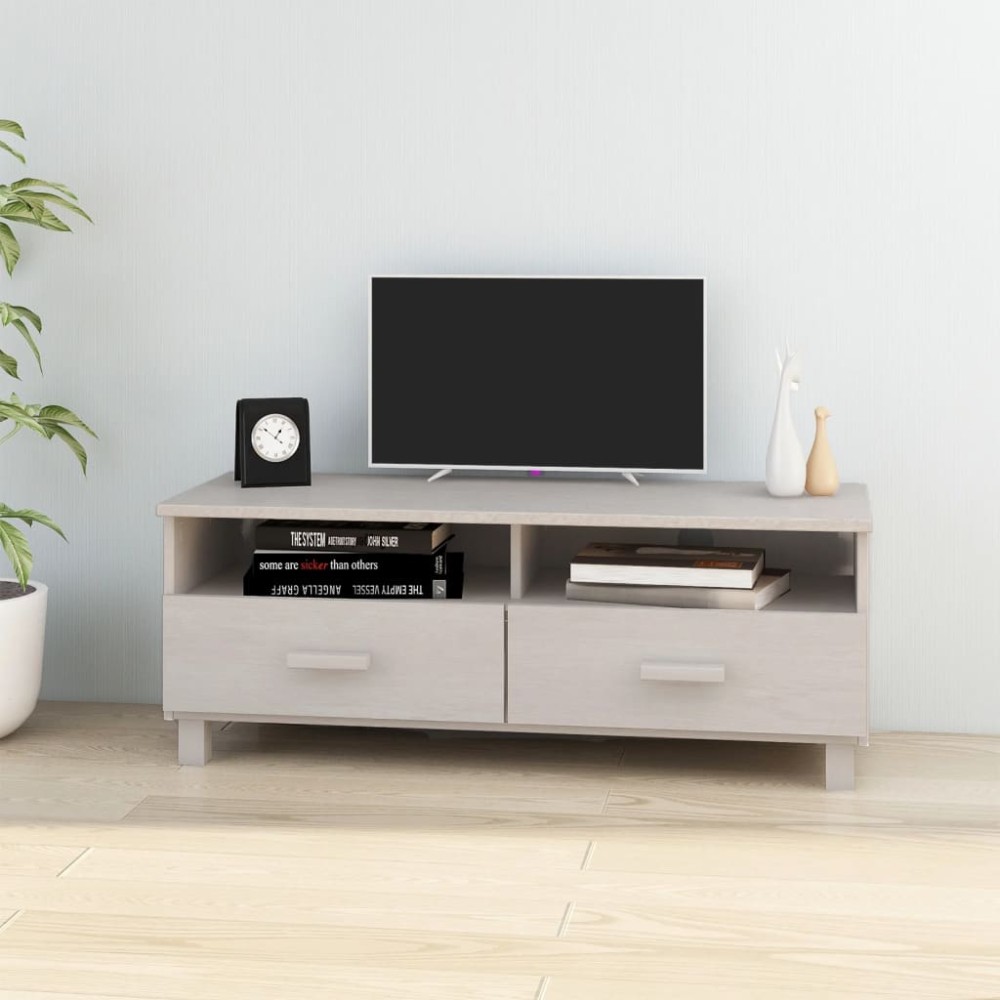 vidaXL Dulap TV „HAMAR”, alb, 106x40x40 cm, lemn masiv de pin