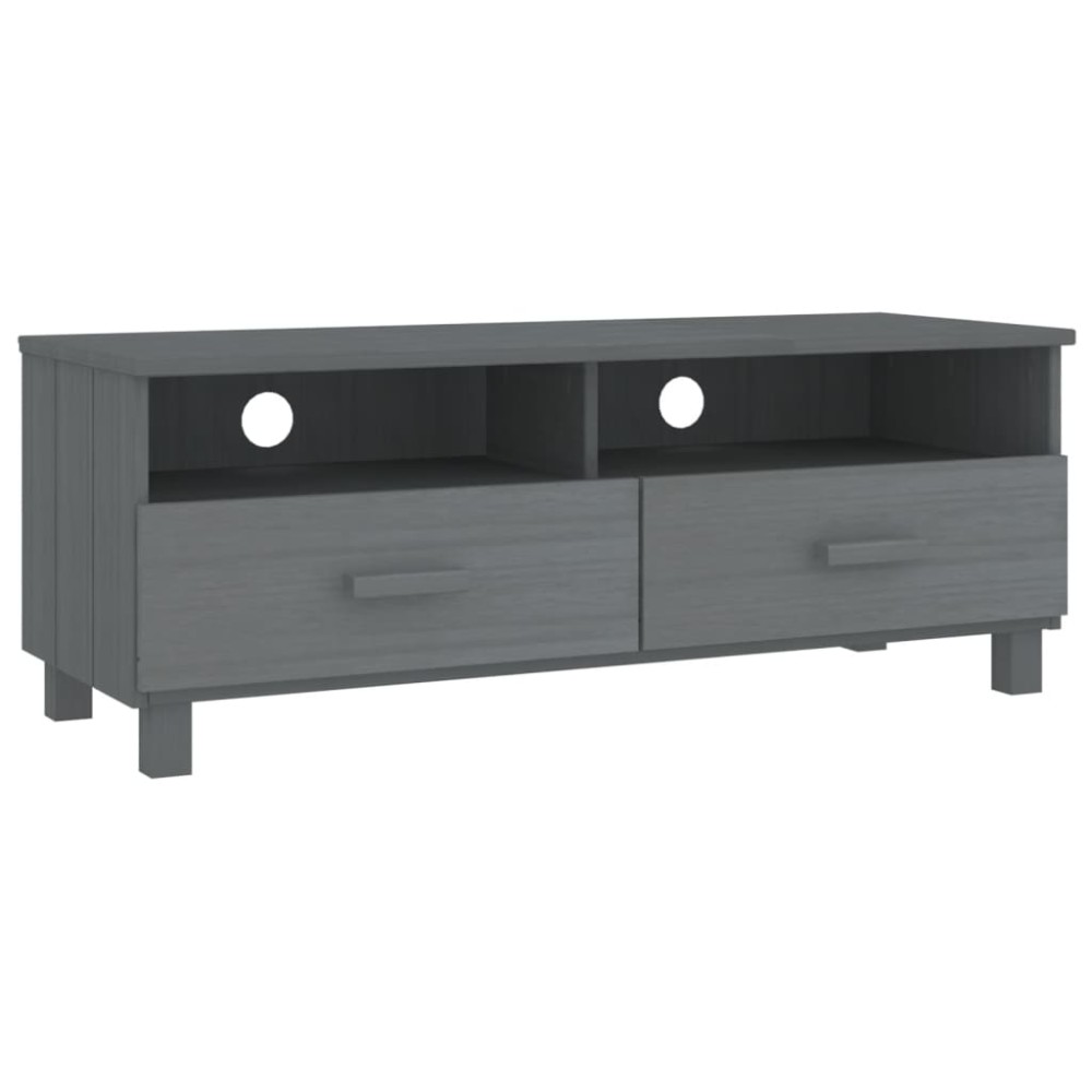 vidaXL Dulap TV „HAMAR”, gri închis, 106x40x40 cm, lemn masiv de pin