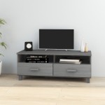 vidaXL Dulap TV „HAMAR”, gri închis, 106x40x40 cm, lemn masiv de pin vidaXL Dulap TV „HAMAR”, gri închis, 106x40x40 cm, lemn masiv de pin