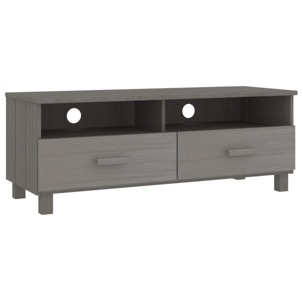 vidaXL Dulap TV „HAMAR”, gri deschis, 106x40x40 cm, lemn masiv de pin