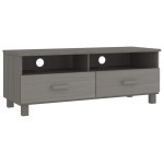vidaXL Dulap TV „HAMAR”, gri deschis, 106x40x40 cm, lemn masiv de pin vidaXL Dulap TV „HAMAR”, gri deschis, 106x40x40 cm, lemn masiv de pin