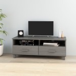 vidaXL Dulap TV „HAMAR”, gri deschis, 106x40x40 cm, lemn masiv de pin vidaXL Dulap TV „HAMAR”, gri deschis, 106x40x40 cm, lemn masiv de pin