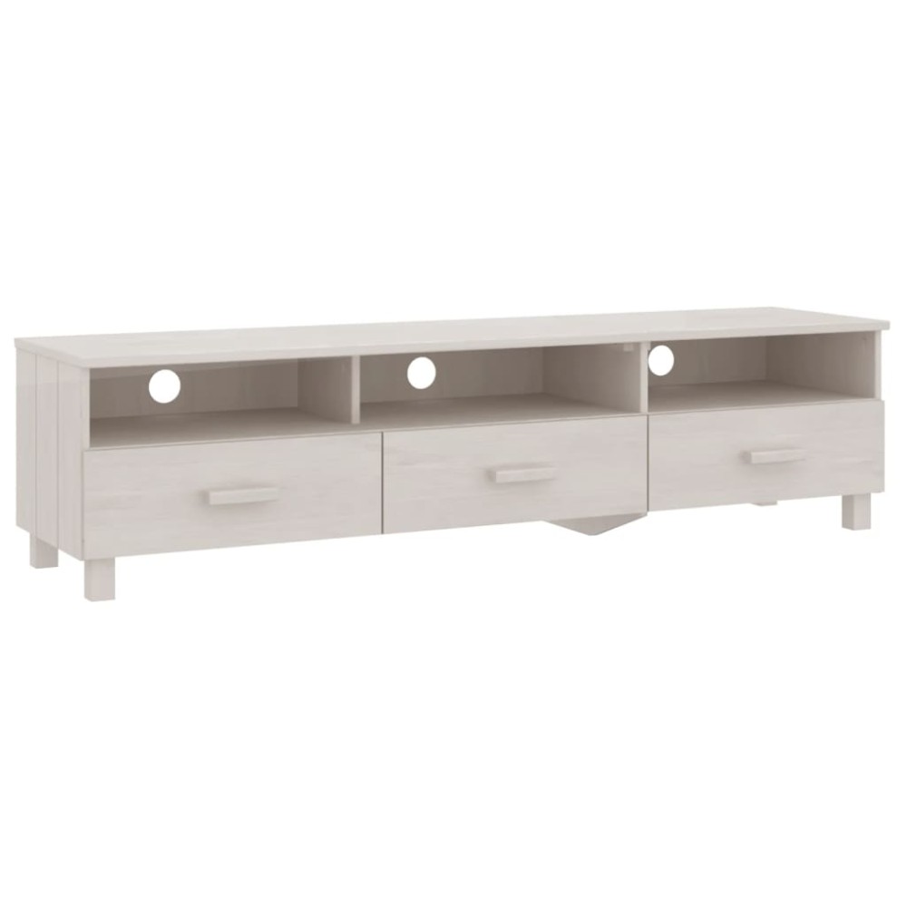 vidaXL Dulap TV „HAMAR”, alb, 158x40x40 cm, lemn masiv de pin