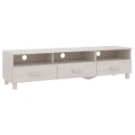 vidaXL Dulap TV „HAMAR”, alb, 158x40x40 cm, lemn masiv de pin vidaXL Dulap TV „HAMAR”, alb, 158x40x40 cm, lemn masiv de pin