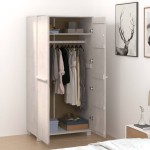 vidaXL Dulap haine „HAMAR”, alb, 89x50x180 cm, lemn masiv de pin vidaXL Dulap haine „HAMAR”, alb, 89x50x180 cm, lemn masiv de pin