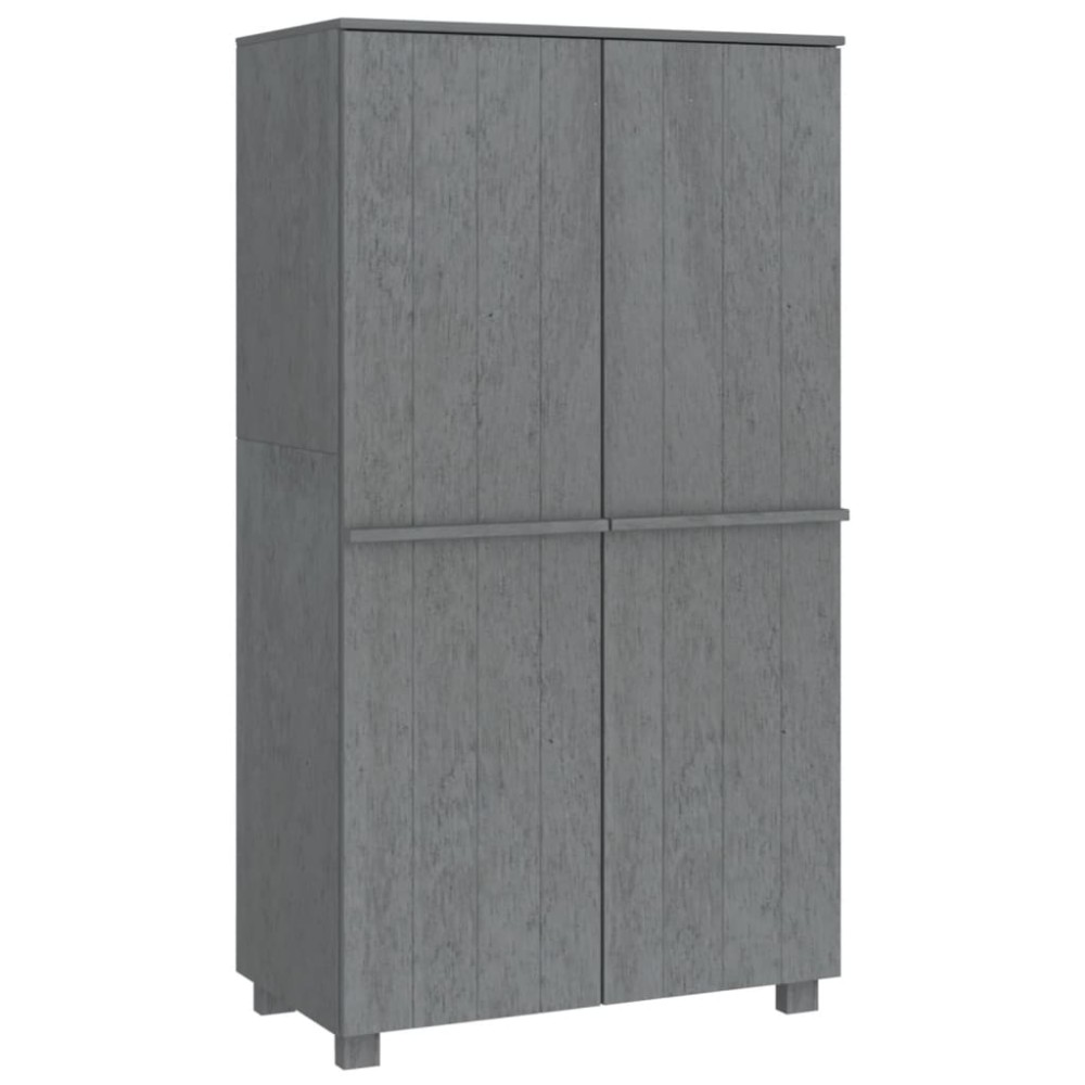 vidaXL Dulap haine „HAMAR” gri închis 89x50x180 cm, lemn masiv de pin