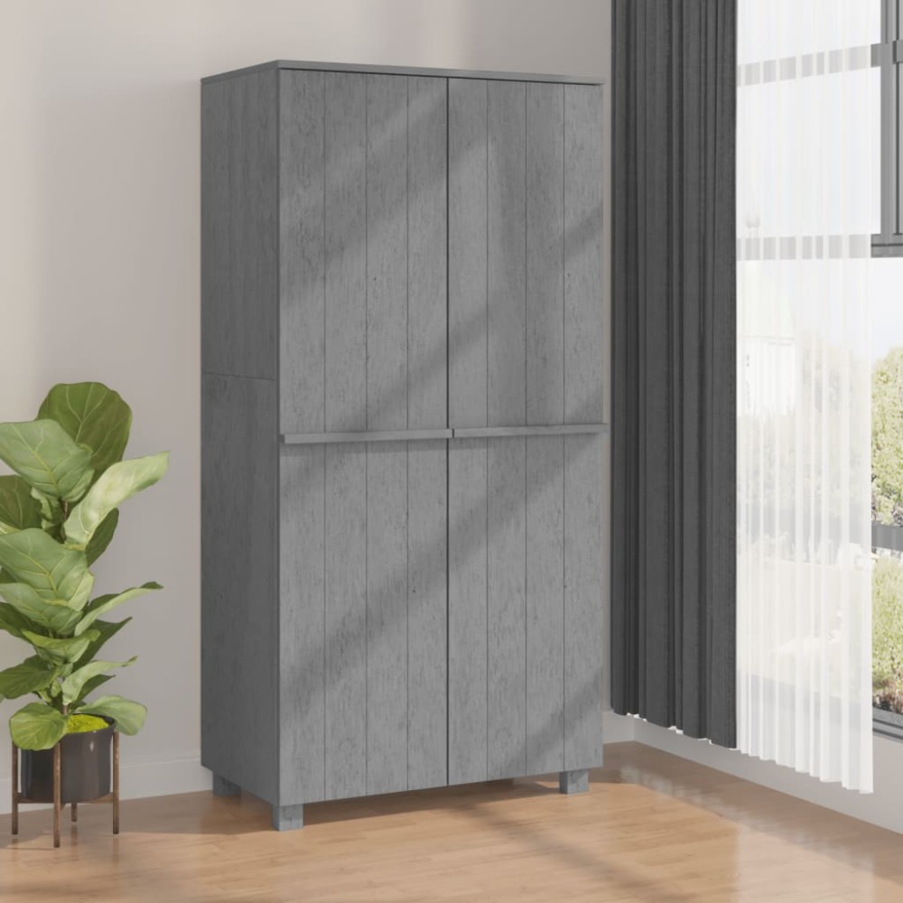 vidaXL Dulap haine „HAMAR” gri închis 89x50x180 cm, lemn masiv de pin