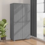 vidaXL Dulap haine „HAMAR” gri închis 89x50x180 cm, lemn masiv de pin vidaXL Dulap haine „HAMAR” gri închis 89x50x180 cm, lemn masiv de pin